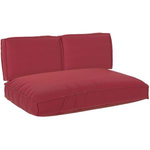 vidaXL Pallet Kussen Set met kussen 3 pcs Wijnrood