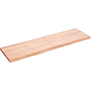 vidaXL Tafelblad 140x40x(2-4)cm behandeld massief eikenhout lichtbruin