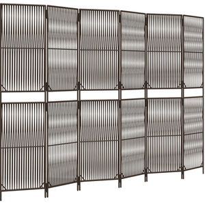 vidaXL-Kamerscherm-6-panelen-poly-rattan-bruin