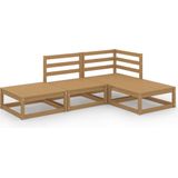 vidaXL 4-delige Loungeset massief grenenhout honingbruin