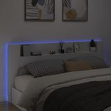 vidaXL - Hoofdbordkast - met - LED-verlichting - 220x16,5x103,5 - cm - wit