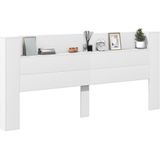 vidaXL - Hoofdbordkast - met - LED-verlichting - 220x16,5x103,5 - cm - wit