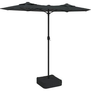 vidaXL Parasol dubbel met LED's 316x240 cm antracietkleurig