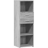 vidaXL Hoge kast 40x42,5x124 cm bewerkt hout grijs sonoma eikenkleurig