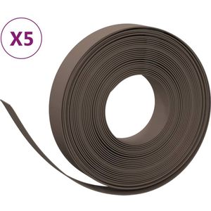 vidaXL Tuinranden 5 st 10 m 10 cm polyetheen bruin