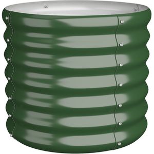 vidaXL Plantenbak 40x40x36 cm gepoedercoat staal groen