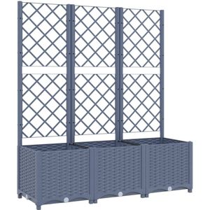 VidaXL Plantenbak met Latwerk 120x40x136 cm - Polypropeen Donkergrijs