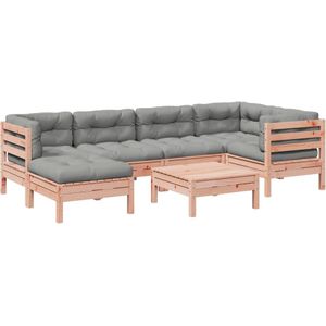 vidaXL 7-delige Loungeset met kussens massief douglas vurenhout