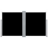 vidaXL Tuinscherm uittrekbaar dubbel 170x600 cm zwart