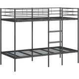 vidaXL Stapelbed zonder matras 90x190 cm staal zwart