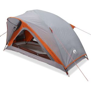 vidaXL Tent 1-persoons waterdicht grijs en oranje