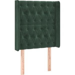 vidaXL Hoofdbord met randen 83x16x118/128 cm fluweel groen