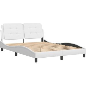 vidaXL Bedframe met hoofdbord kunstleer wit 120x200 cm