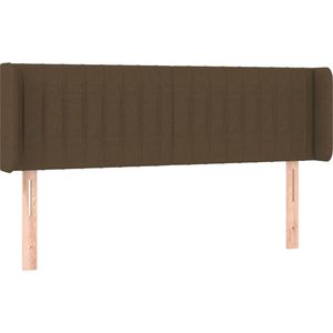 vidaXL Hoofdbord met randen 147x16x78/88 cm stof donkerbruin