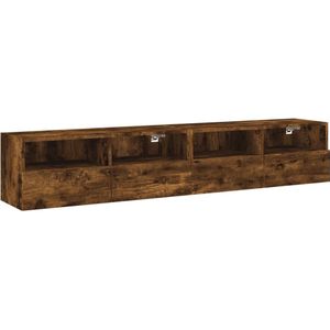 vidaXL Tv-wandmeubels 2 st 80x30x30 cm bewerkt hout gerookt eikenkleur