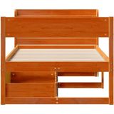 vidaXL Bedframe zonder matras massief grenenhout wasbruin 100x200 cm