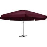 vidaXL Parasol met aluminium paal 600 cm bordeauxrood