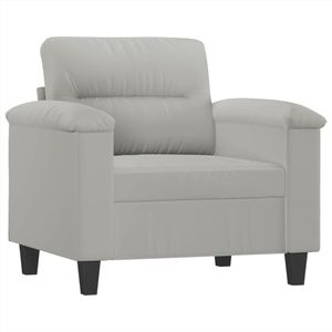 vidaXL Fauteuil 60 cm microvezelstof lichtgrijs