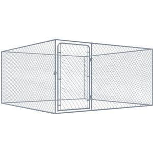 vidaXL Hondenkennel voor buiten 2x2x1 m gegalvaniseerd staal