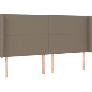 vidaXL Hoofdbord met randen 203x16x118/128 cm stof taupe