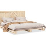 vidaXL Bedframe met hoofdbord massief grenenhout 180x200 cm