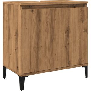 vidaXL Wastafelkast 58x33x60 cm bewerkt hout artisanaal eikenkleur