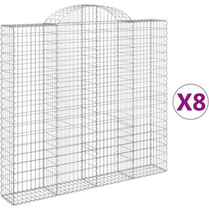 vidaXL Schanskorven 8 st gewelfd 200x30x180/200 cm ijzer