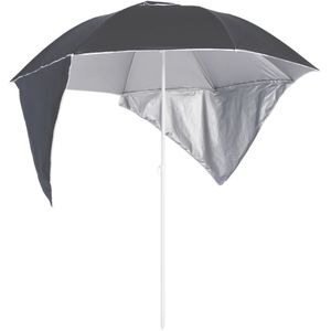 VidaXL Strandparasol met Zijwanden 215 cm - Antracietkleurig