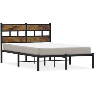 vidaXL Bedframe zonder matras metaal gerookt eikenkleurig 120x200 cm