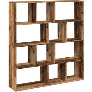 vidaXL Boekenkast 132x29x141,5 cm bewerkt hout oud houtkleurig