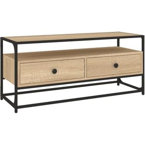 VidaXL Tv-meubel 100x35x45 cm - Bewerkt Hout - Sonoma Eikenkleurig