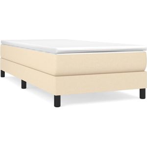 vidaXL Boxspring met matras stof crèmekleurig 90x190 cm