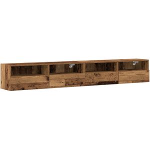 vidaXL TV Wandkasten 2 stuks Oud Hout 100x30x30 cm Gelaagd Hout
