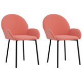 VidaXL Eetkamerstoelen 2 st. Fluweel Roze