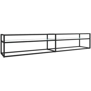 vidaXL Tv-meubel 220x40x40,5 cm gehard glas witmarmerkleurig