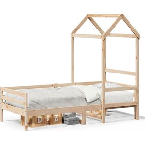vidaXL Slaapbank met huisje 80x200 cm massief grenenhout