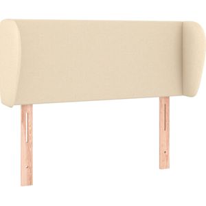 vidaXL Hoofdbord met randen 93x23x78/88 cm stof crèmekleurig