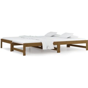 VidaXL Uitschuifbare Slaapbank Grenenhout Honingbruin 2x(90x200) cm