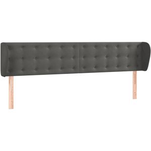 vidaXL Hoofdbord met randen 183x23x78/88 cm fluweel donkergrijs