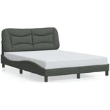 vidaXL Bedframe zonder matras stof donkergrijs 140x190 cm