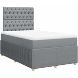 vidaXL Boxspring met matras stof lichtgrijs 120x190 cm