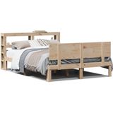 vidaXL Bedframe met hoofdbord massief grenenhout 160x200 cm