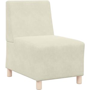 vidaXL Fauteuil 55 cm fluweel crèmekleurig