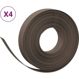 vidaXL Tuinranden 4 st 10 m 10 cm polyetheen bruin