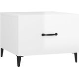 vidaXL Salontafel met metalen poten 50x50x40 cm hoogglans wit