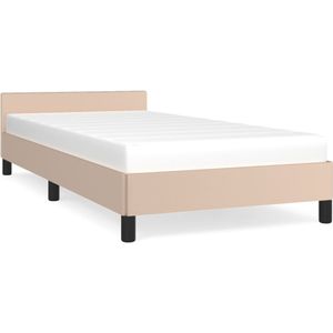 VidaXL Bedframe met Hoofdbord Kunstleer Cappuccino 90x200 cm