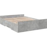 vidaXL Bedframe met lades bewerkt hout betongrijs 120x200 cm