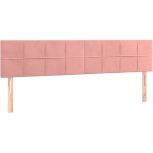 VidaXL Hoofdborden - Set van 2 - 90x5x78/88 cm - Fluweel Roze