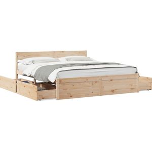 vidaXL Bedframe zonder matras massief grenenhout 200x200 cm