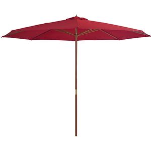 vidaXL Parasol met houten paal 350 cm bordeauxrood